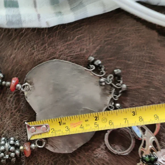 Antique tibetan silver agate necklace - Picture 9 of 13